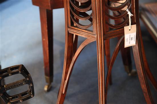 Charles Edward Hoston, Lamb of Manchester. An Aesthetic period inlaid coromandel and rosewood occasional table, W.1ft 8in. H.2ft 2in.